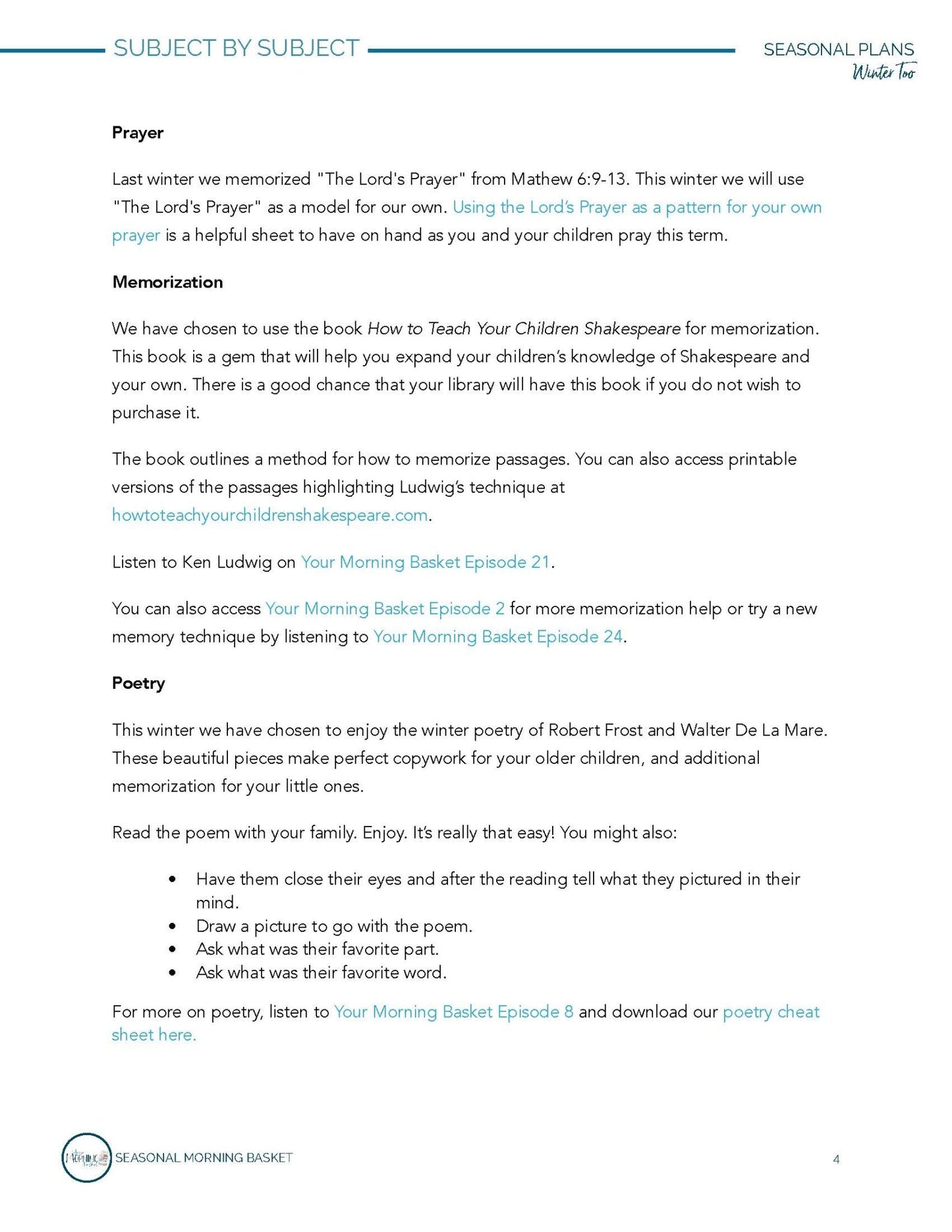 Winter Too Morning Time Plans - Homeschool Better Together