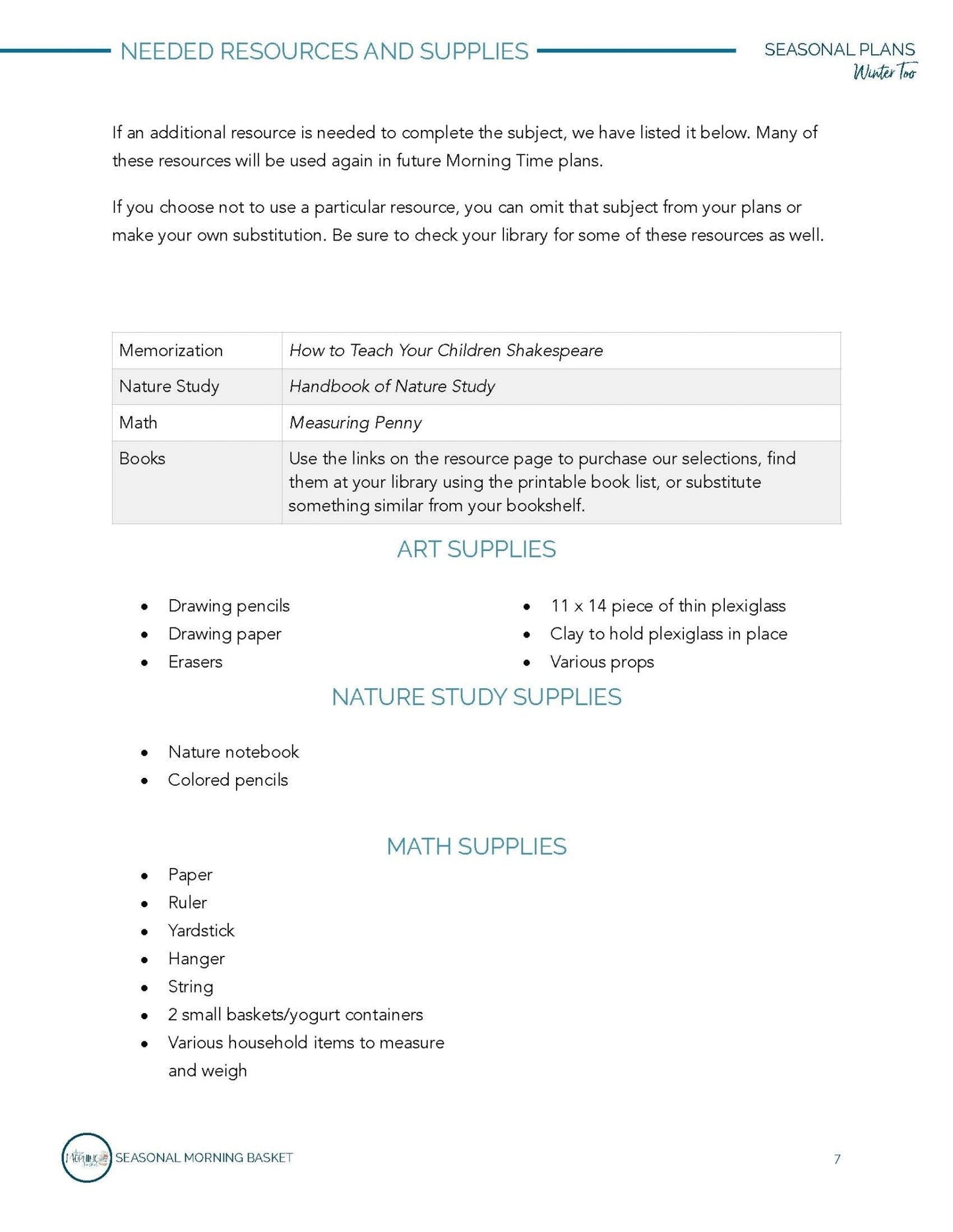 Winter Too Morning Time Plans - Homeschool Better Together