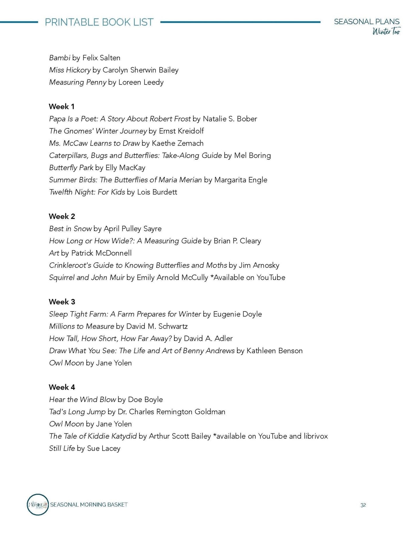 Winter Too Morning Time Plans - Homeschool Better Together