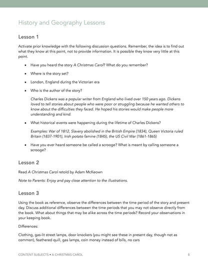 A Christmas Carol Wonder Studies - Homeschool Better Together