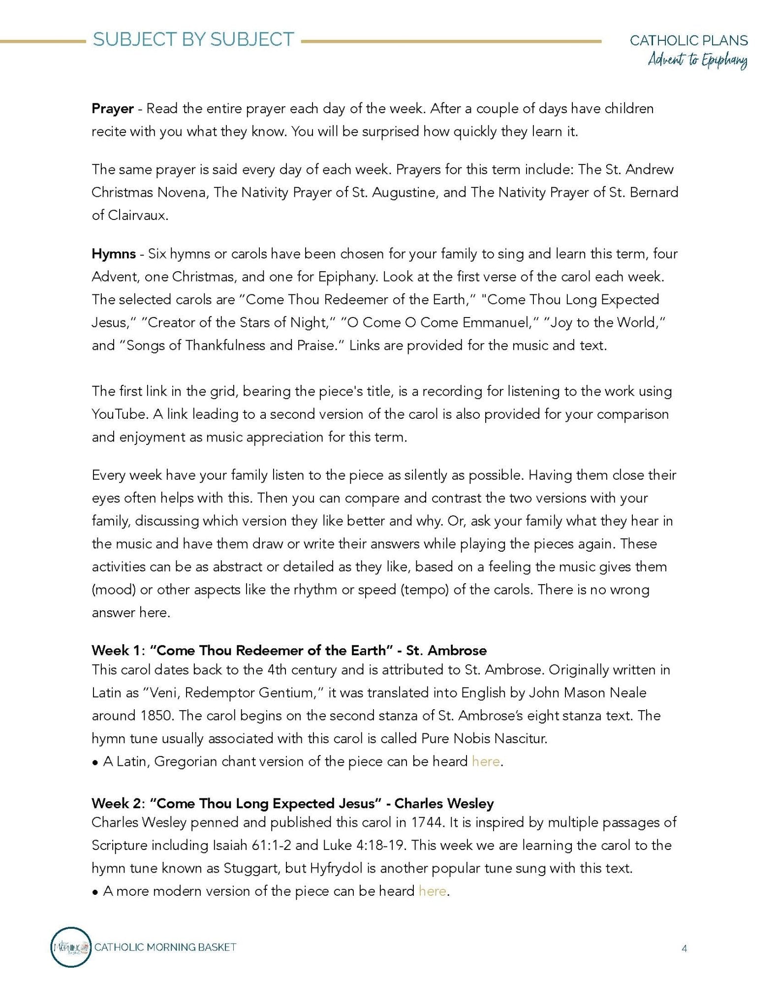 Advent to Epiphany Morning Time Plans - Homeschool Better Together