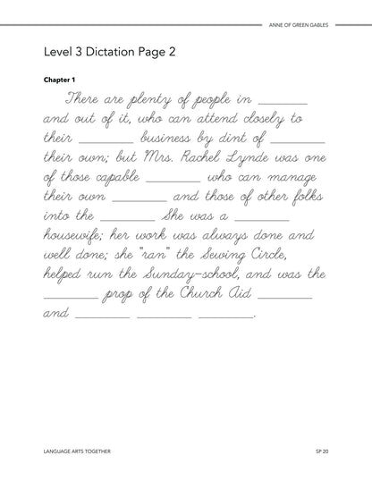Anne of Green Gables Middle School Language Arts Together - Homeschool Better Together