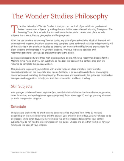 Apples Wonder Studies - Homeschool Better Together