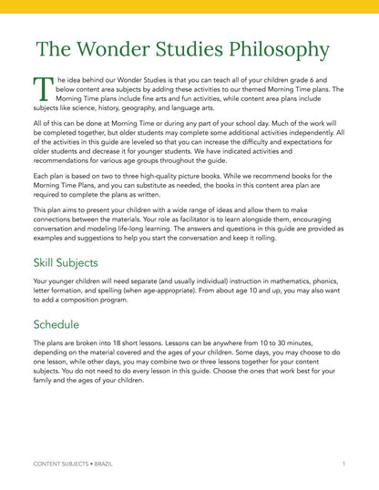 Brazil Wonder Studies - Homeschool Better Together