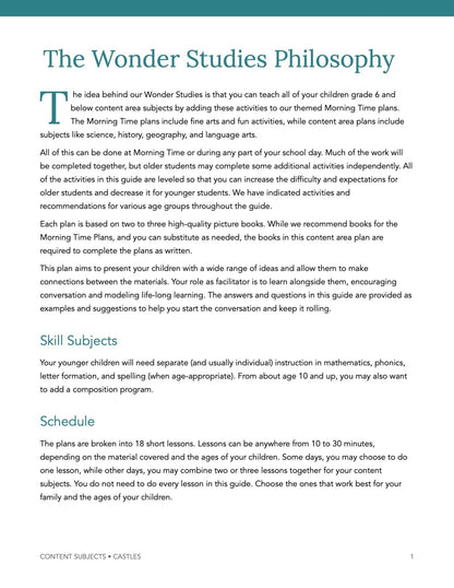 Castles Wonder Studies - Homeschool Better Together