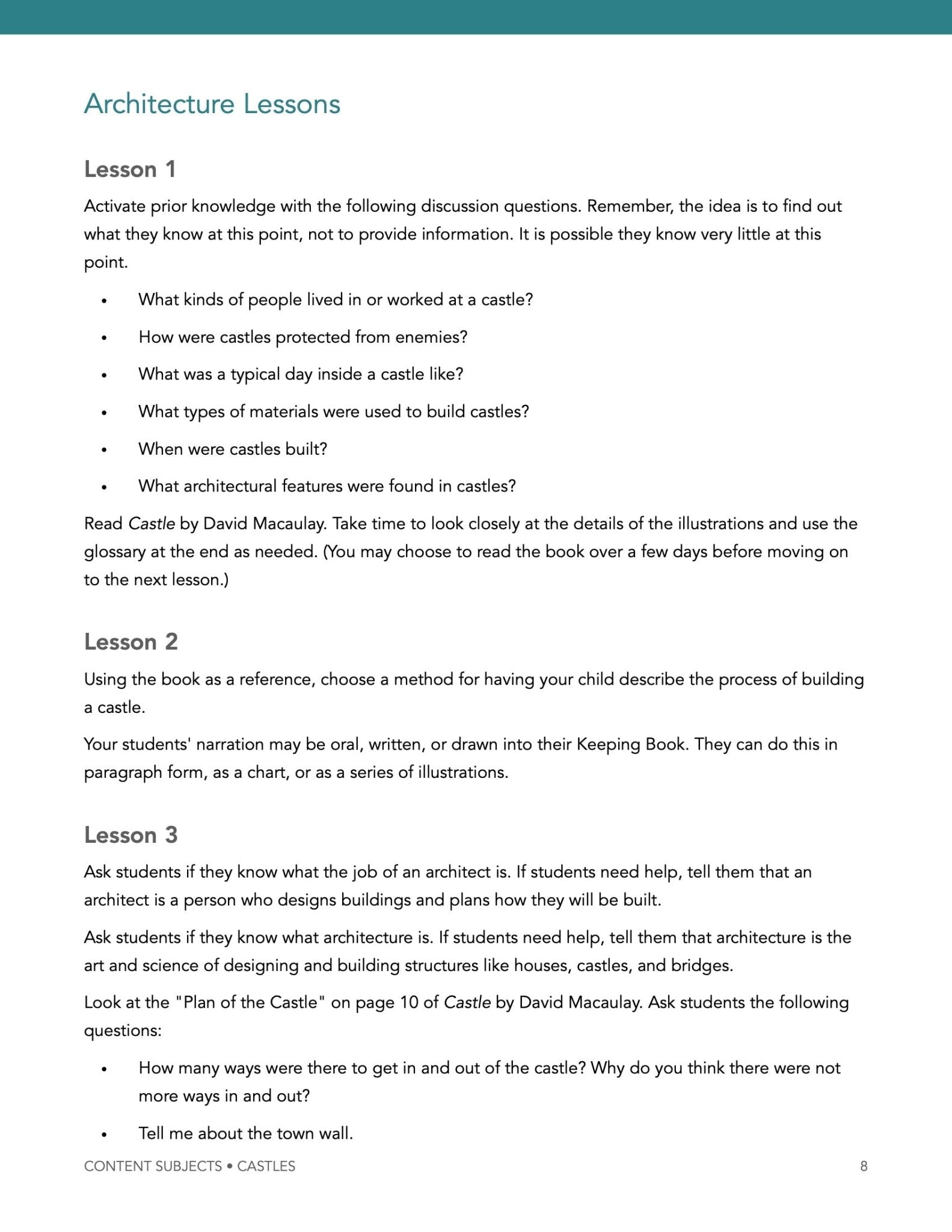 Castles Wonder Studies - Homeschool Better Together