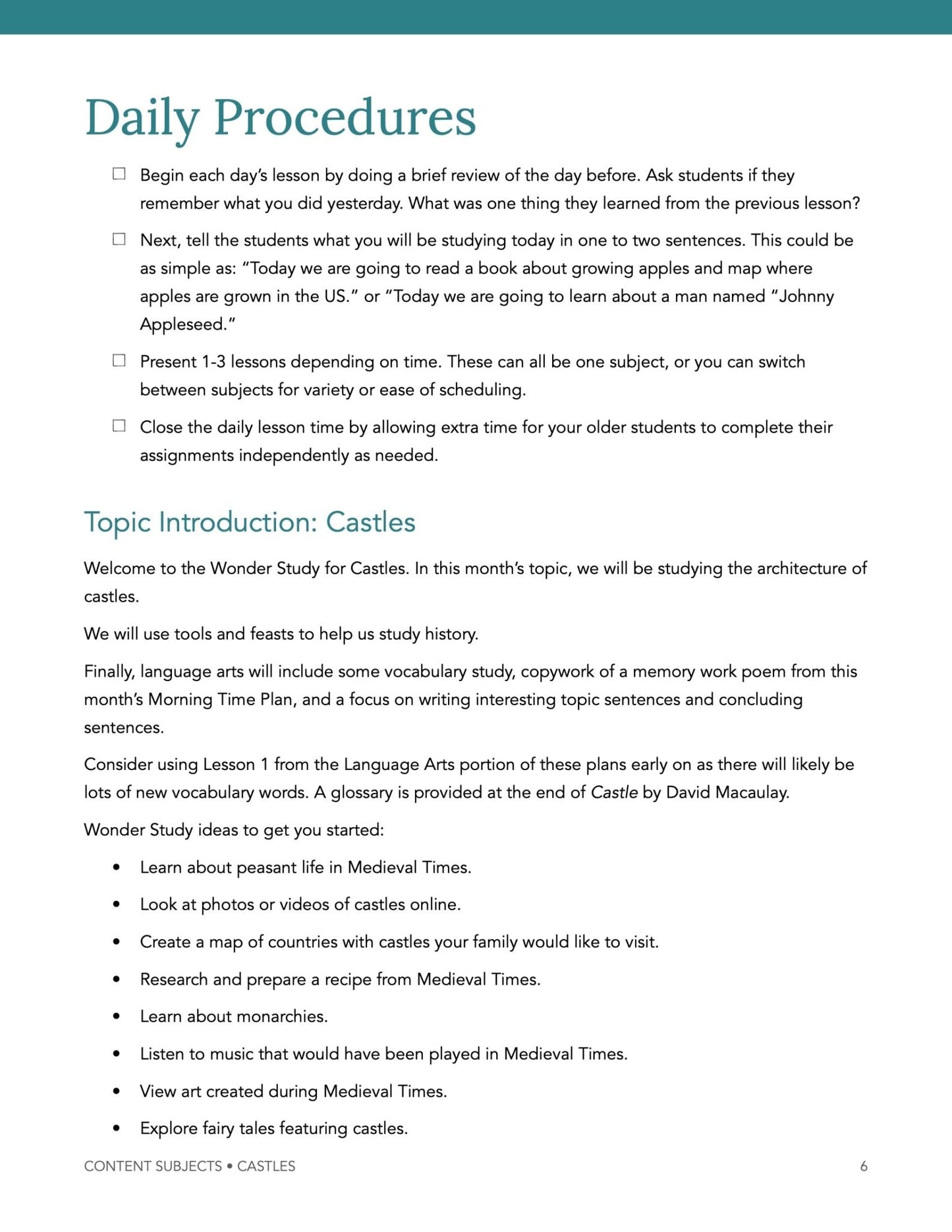 Castles Wonder Studies - Homeschool Better Together