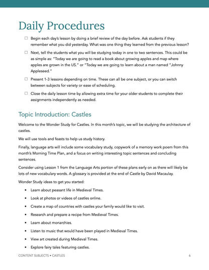 Castles Wonder Studies - Homeschool Better Together