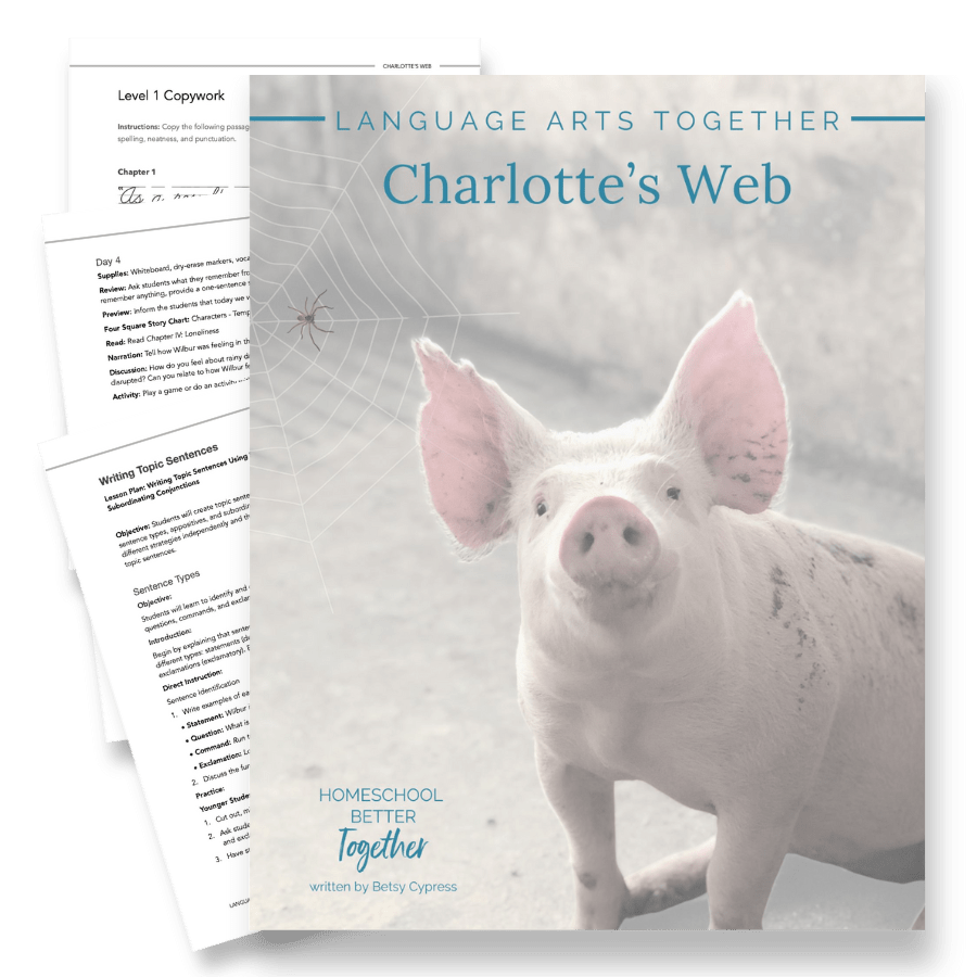 Charlotte's Web Language Arts Together - Homeschool Better Together