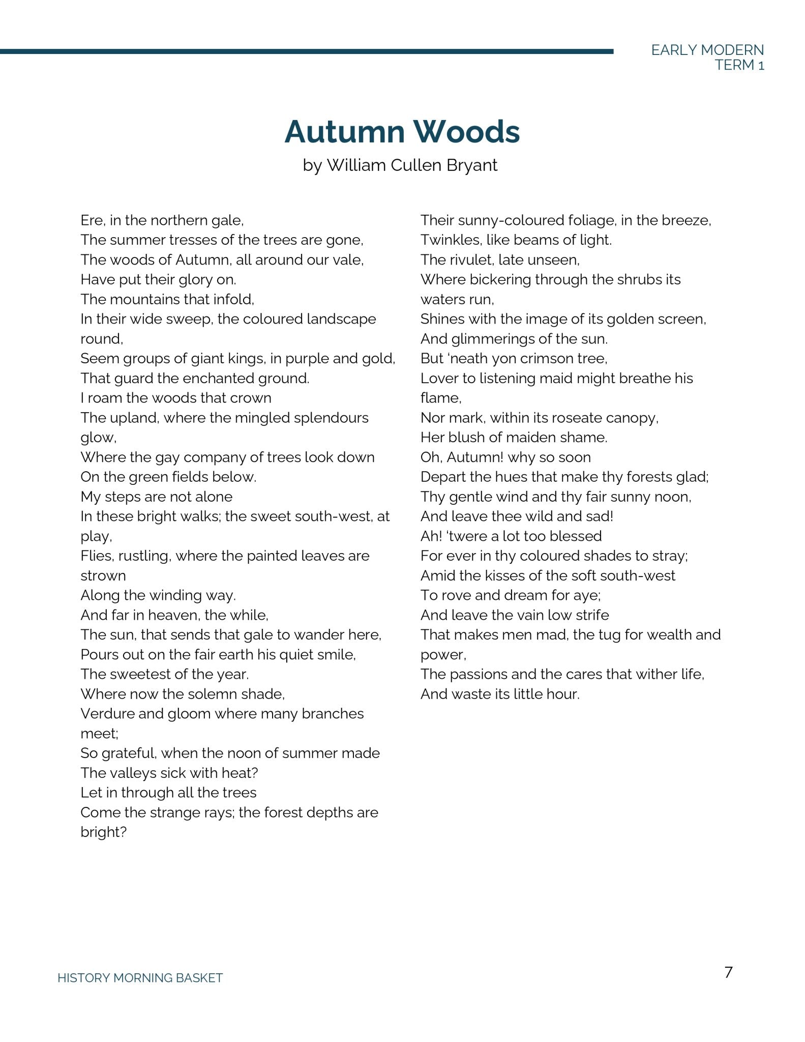 Early Modern Term 1 Companion Notebook - Homeschool Better Together