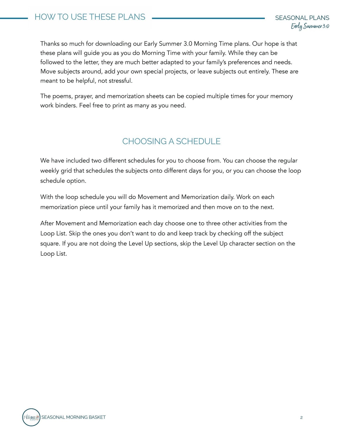 Early Summer 3.0 Morning Time Plans - Homeschool Better Together
