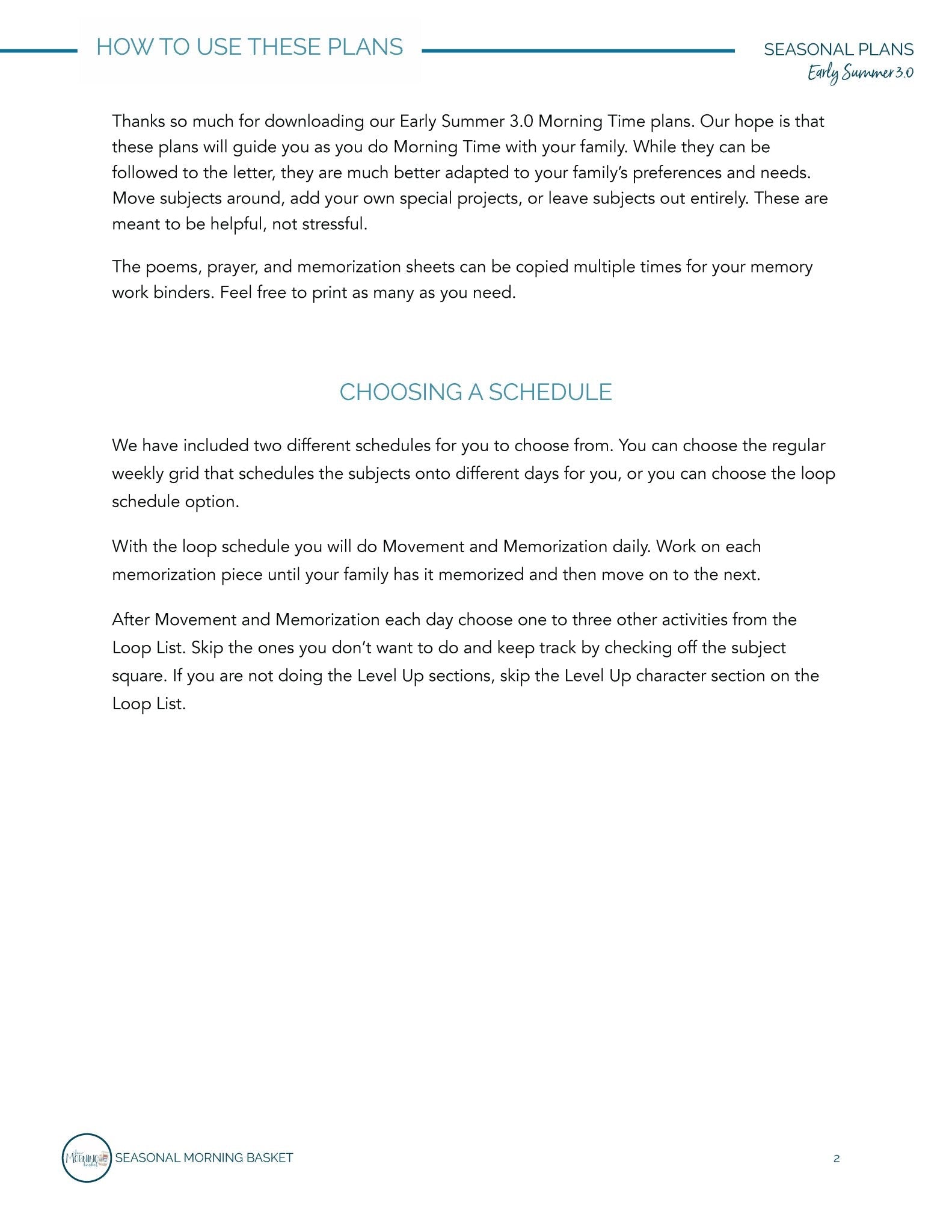 Early Summer 3.0 Morning Time Plans - Homeschool Better Together