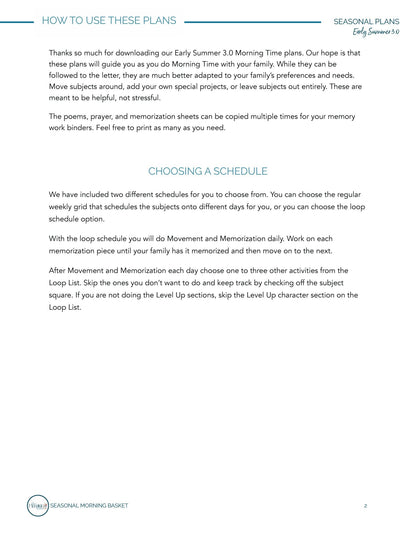 Early Summer 3.0 Morning Time Plans - Homeschool Better Together