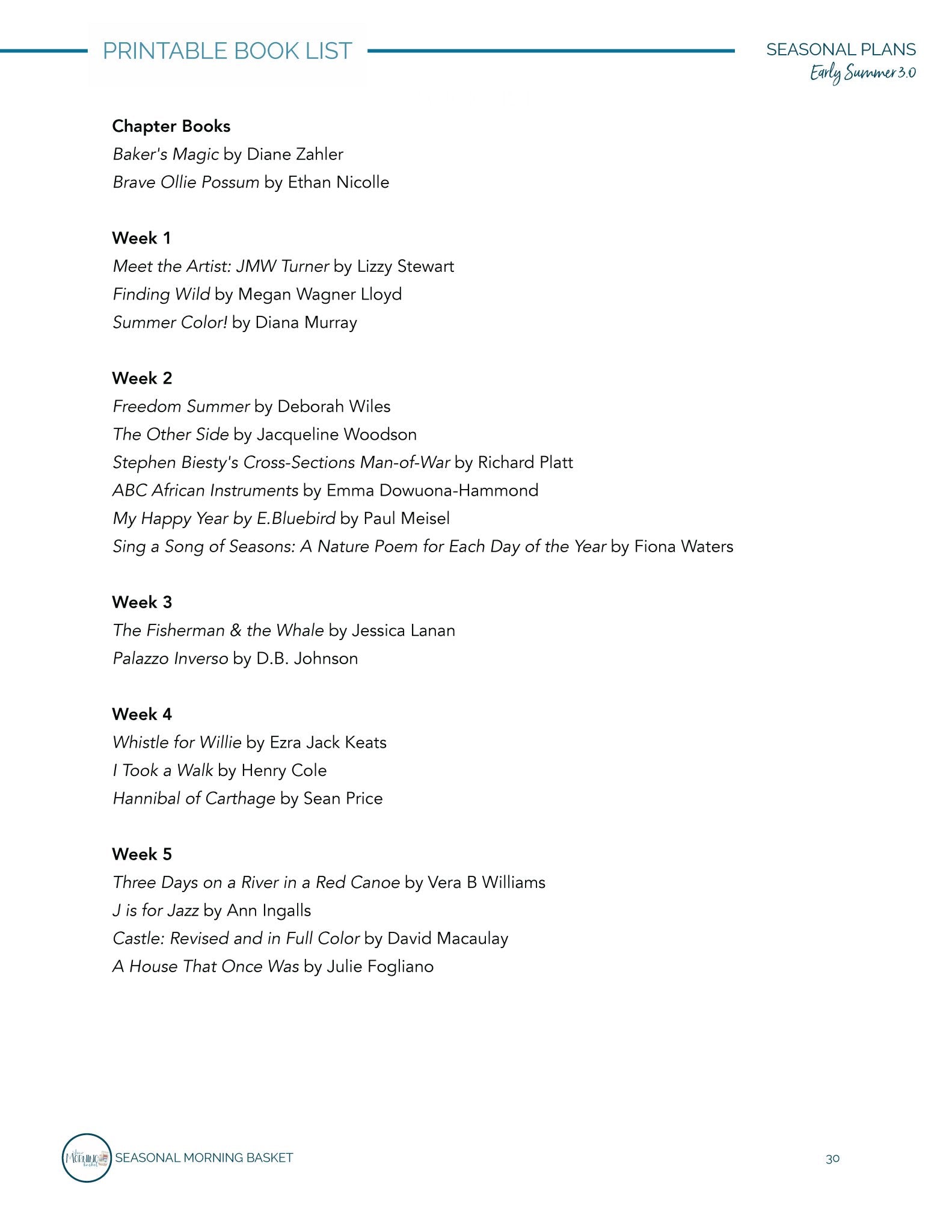 Early Summer 3.0 Morning Time Plans - Homeschool Better Together
