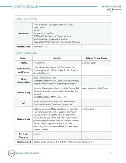 Early Summer 3.0 Morning Time Plans - Homeschool Better Together