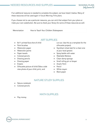 Early Summer Too Morning Time Plans - Homeschool Better Together