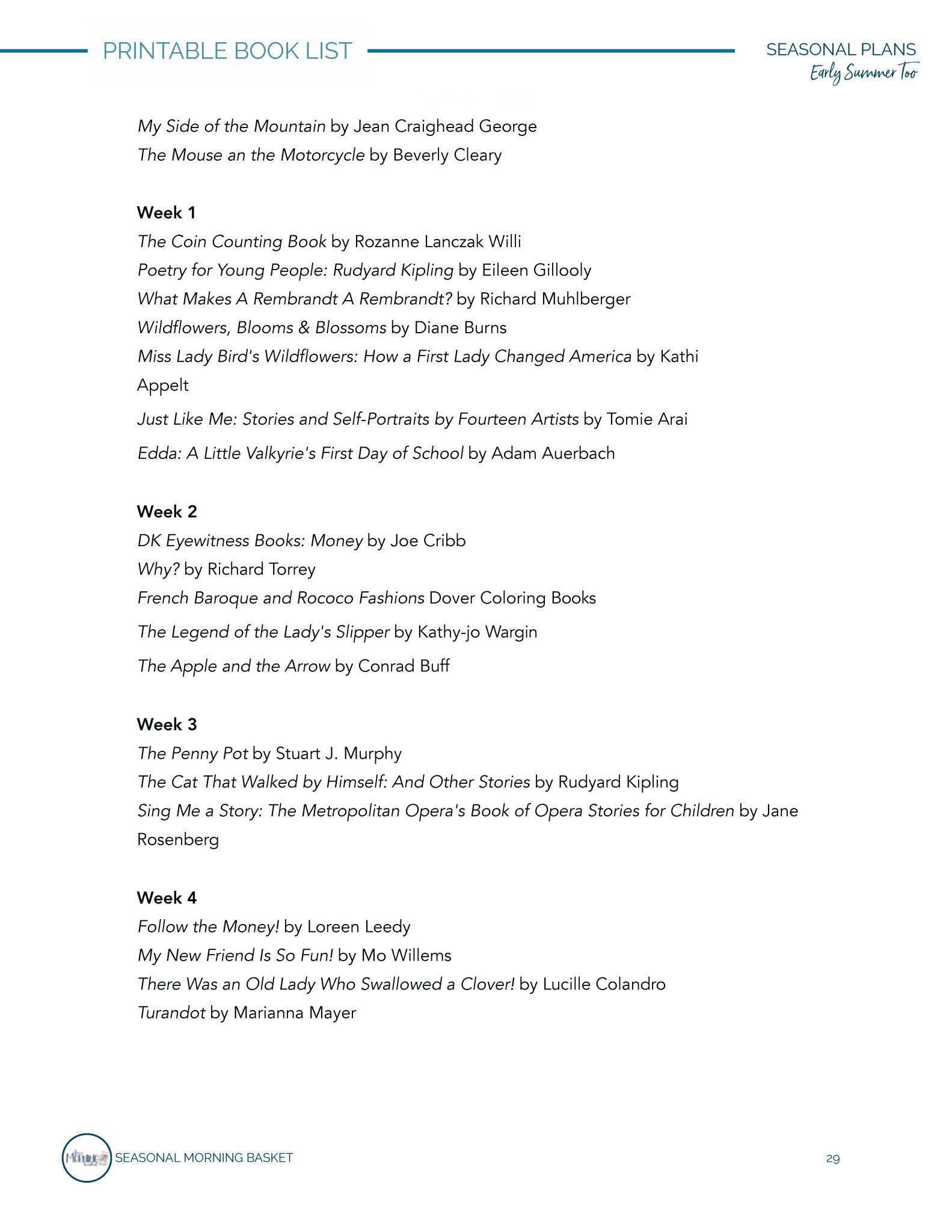 Early Summer Too Morning Time Plans - Homeschool Better Together