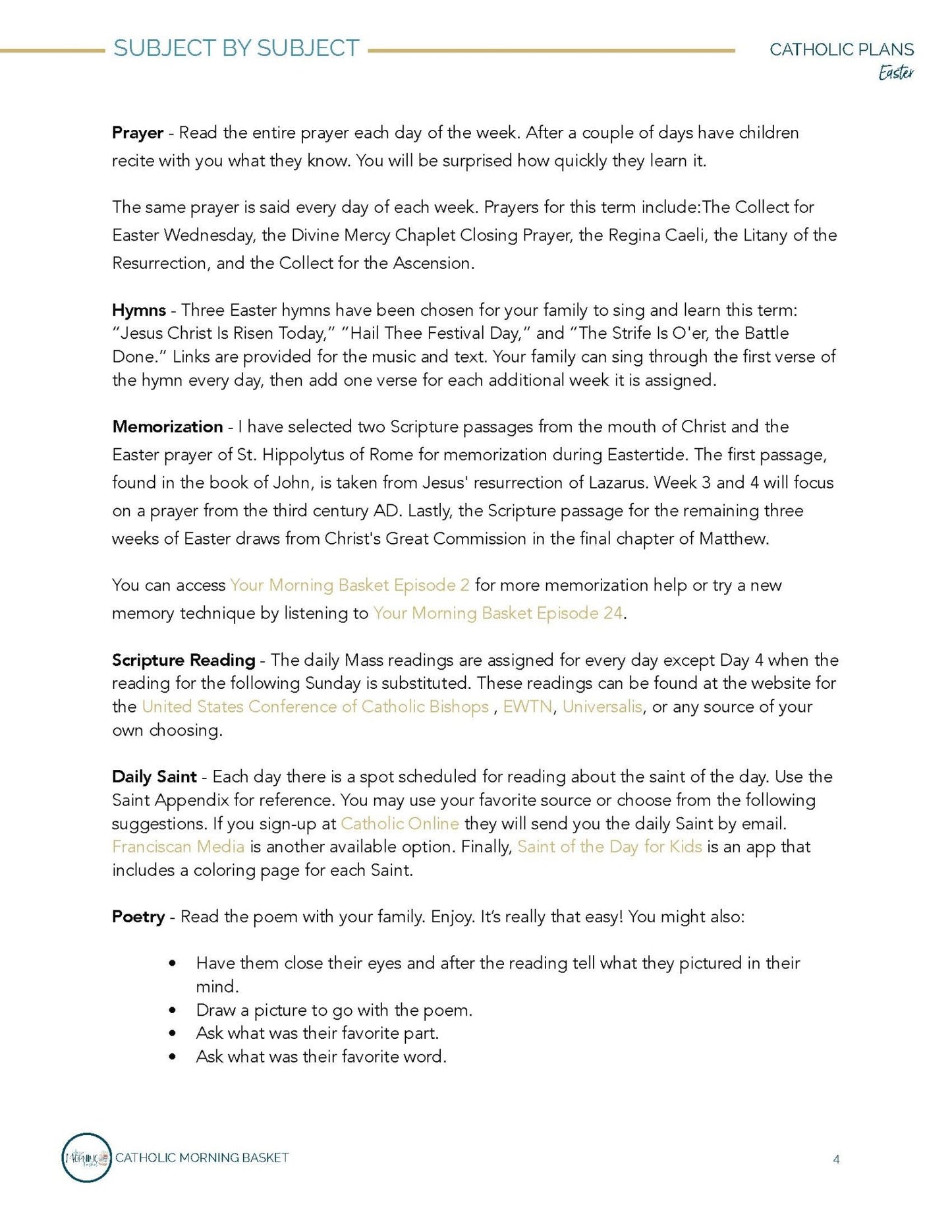 Easter Morning Time Plans - Homeschool Better Together