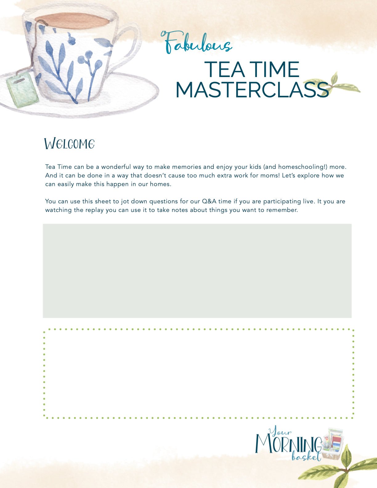 Fabulous Tea Time Masterclass - Homeschool Better Together