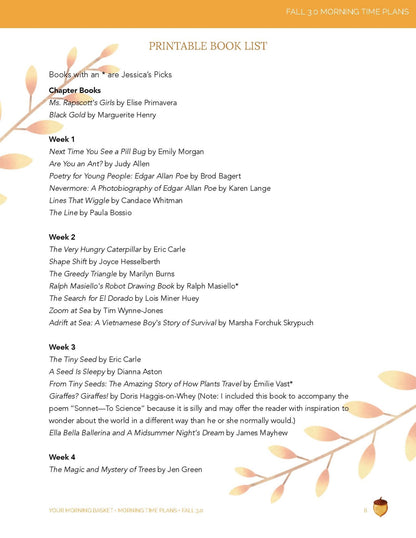 Fall 3.0 Morning Time Plans - Homeschool Better Together