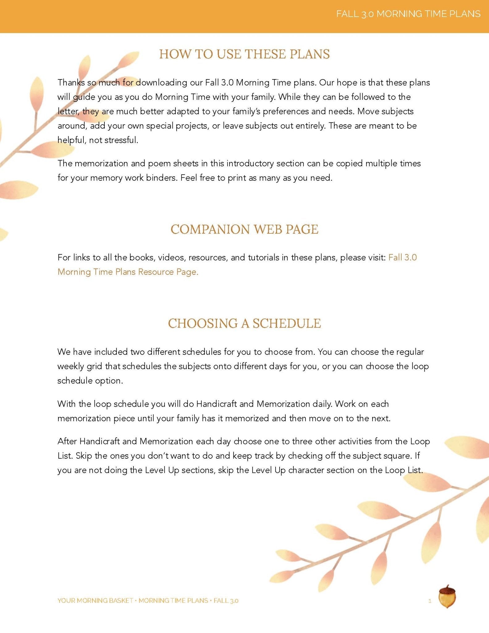 Fall 3.0 Morning Time Plans - Homeschool Better Together