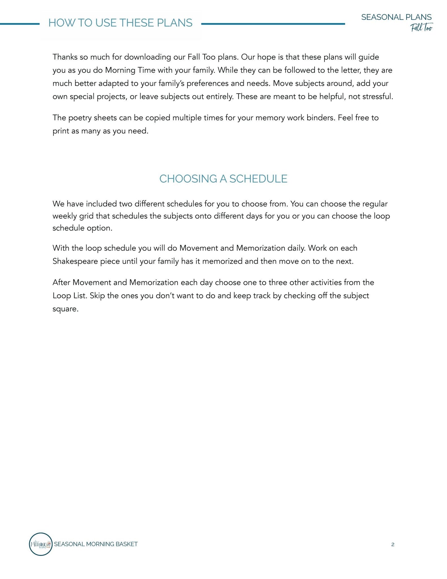 Fall Too Morning Time Plans - Homeschool Better Together