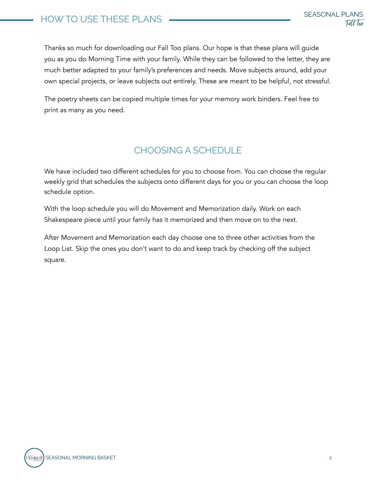 Fall Too Morning Time Plans - Homeschool Better Together
