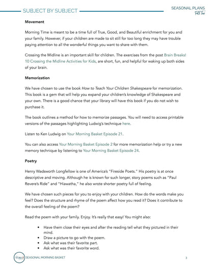 Fall Too Morning Time Plans - Homeschool Better Together