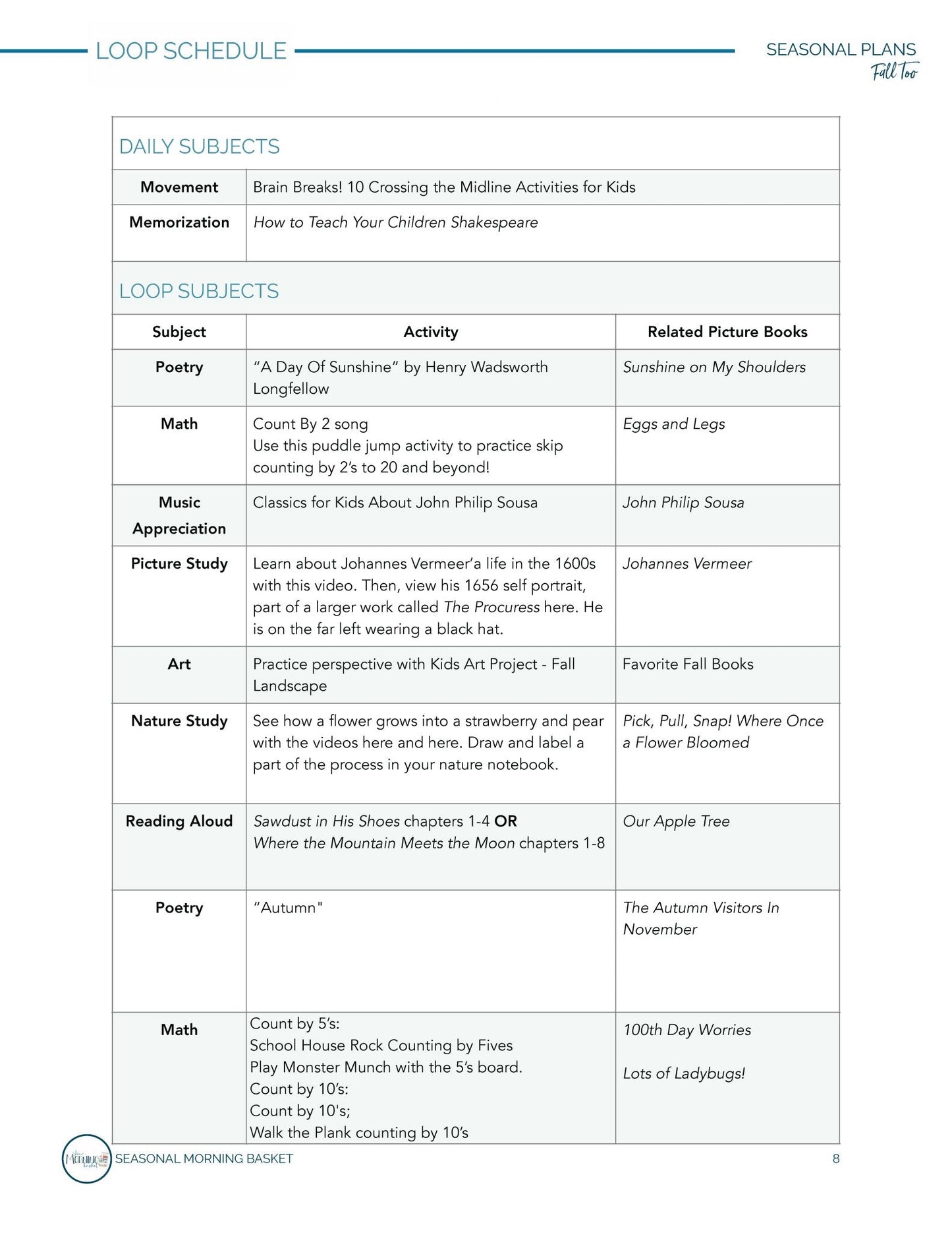 Fall Too Morning Time Plans - Homeschool Better Together