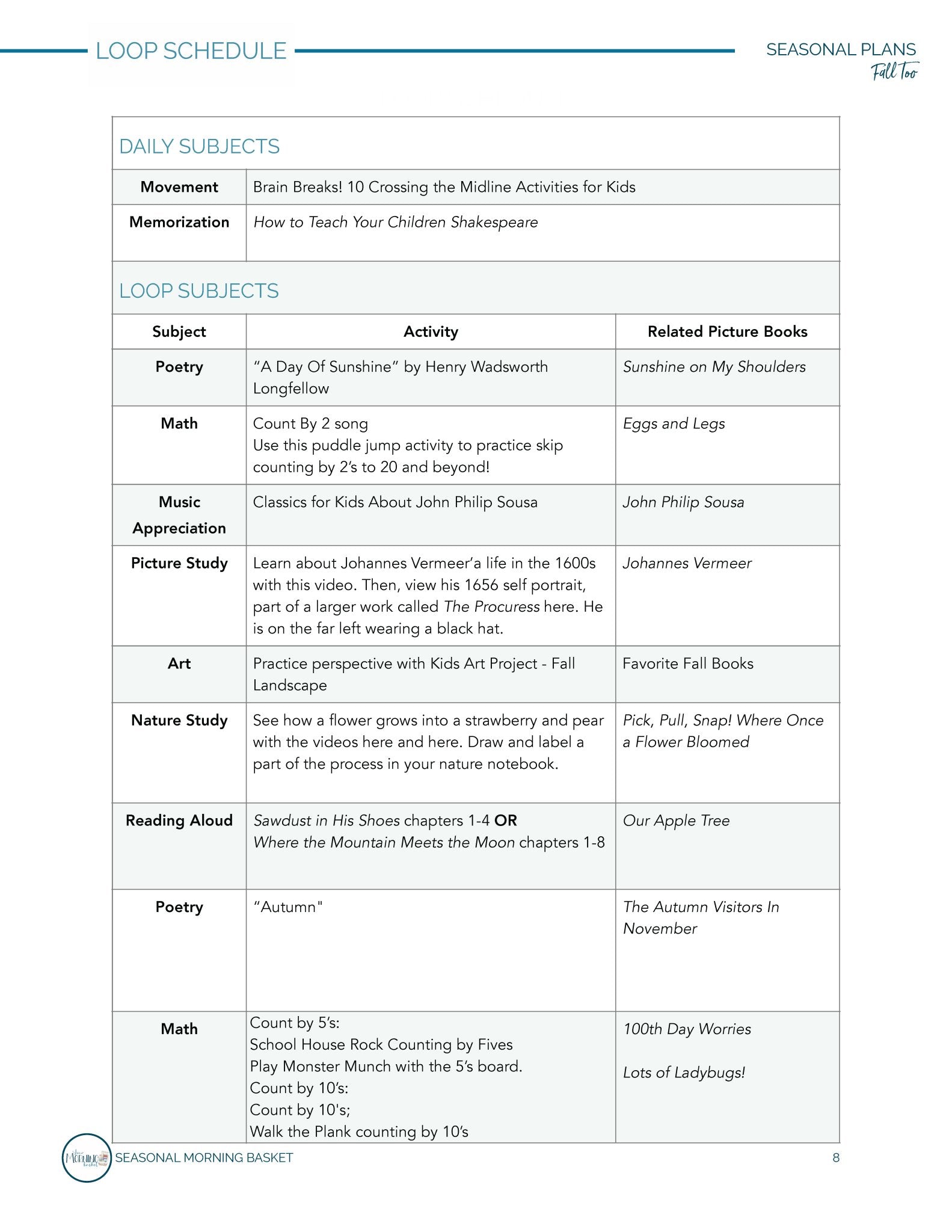 Fall Too Morning Time Plans - Homeschool Better Together