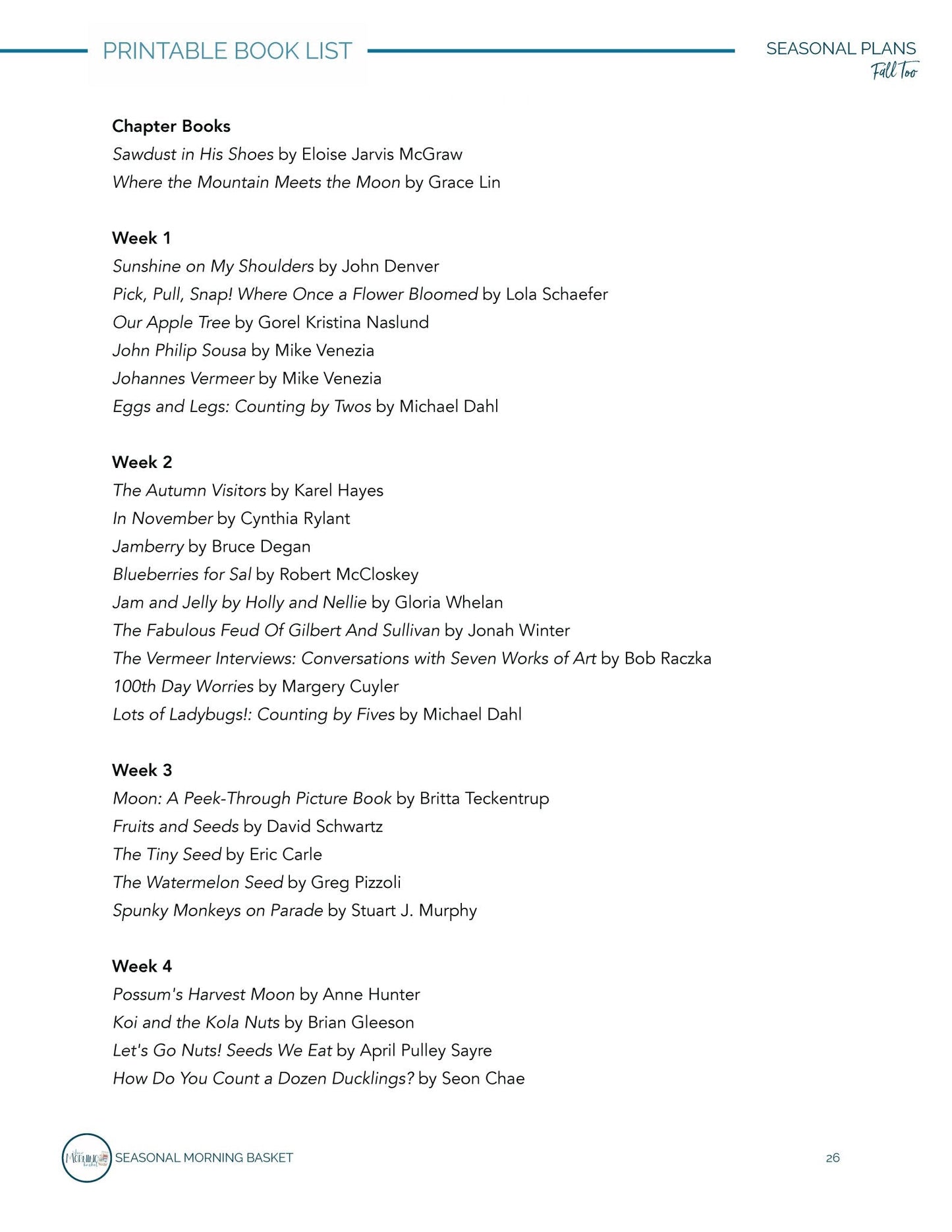 Fall Too Morning Time Plans - Homeschool Better Together