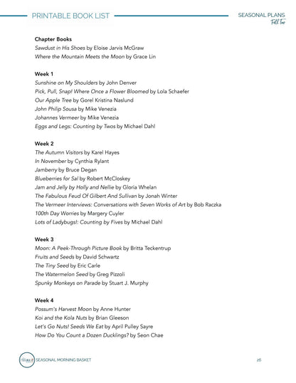 Fall Too Morning Time Plans - Homeschool Better Together