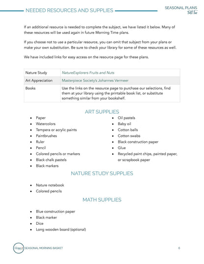 Fall Too Morning Time Plans - Homeschool Better Together