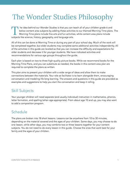 France Wonder Studies - Homeschool Better Together