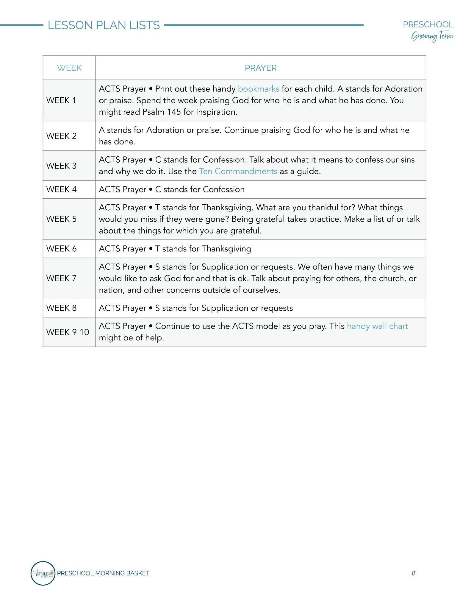 Growing Term: Early Learner Morning Time Plans - Homeschool Better Together