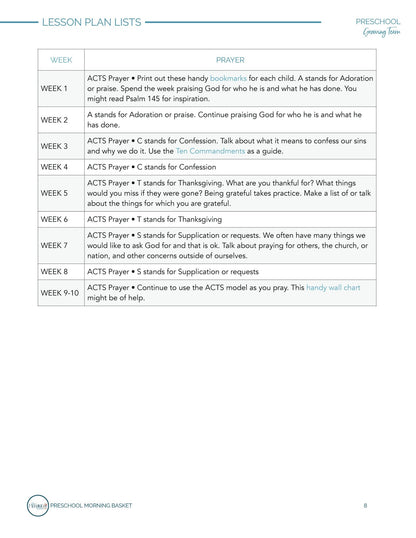 Growing Term: Early Learner Morning Time Plans - Homeschool Better Together