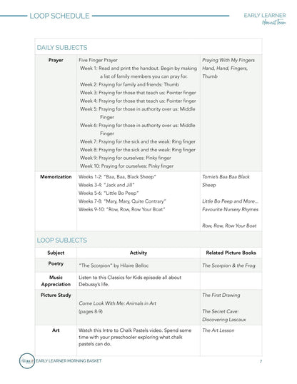 Harvest Term: Early Learner Morning Time Plans - Homeschool Better Together