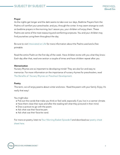 Hibernate Term: Early Learner Morning Time Plans - Homeschool Better Together
