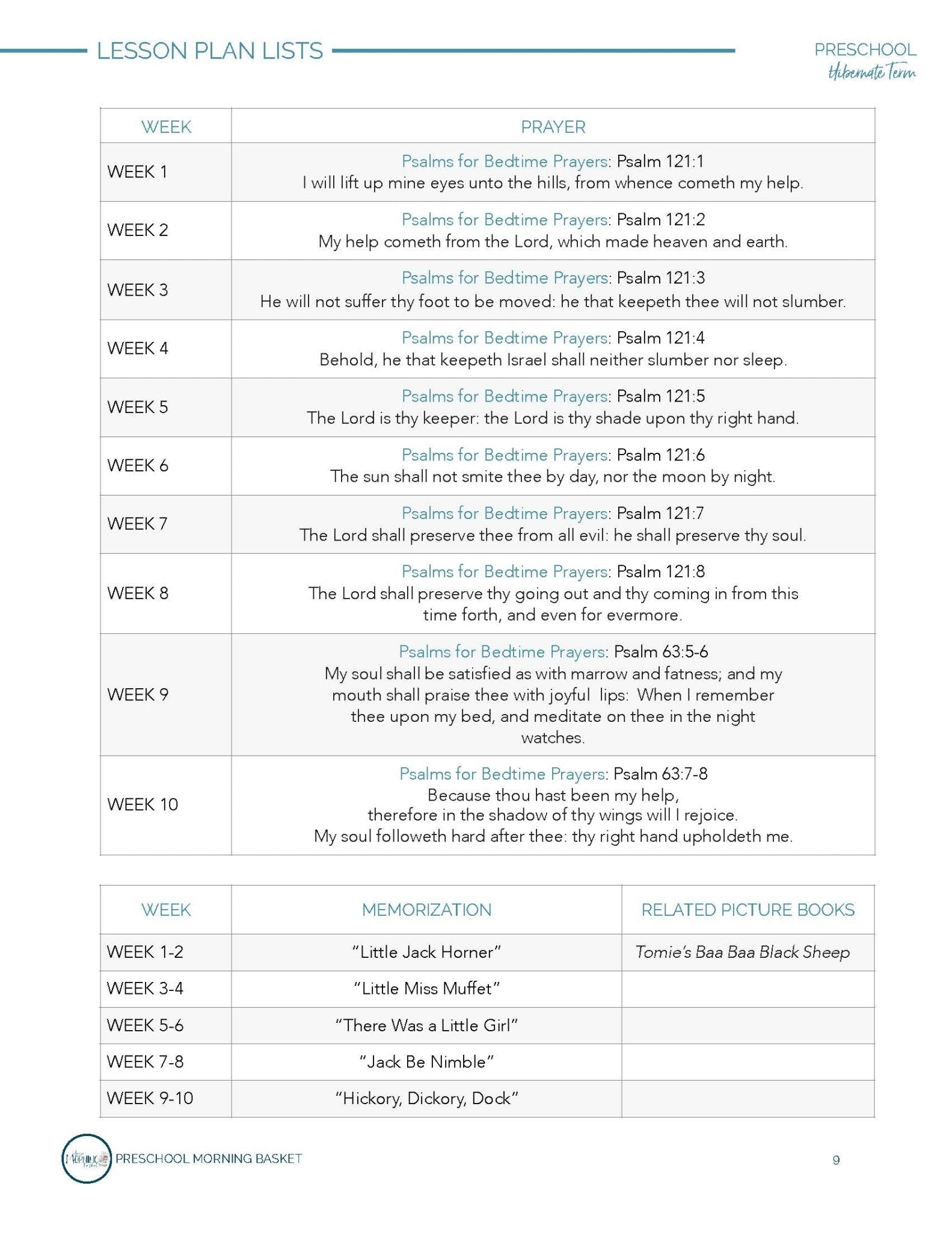 Hibernate Term: Early Learner Morning Time Plans - Homeschool Better Together