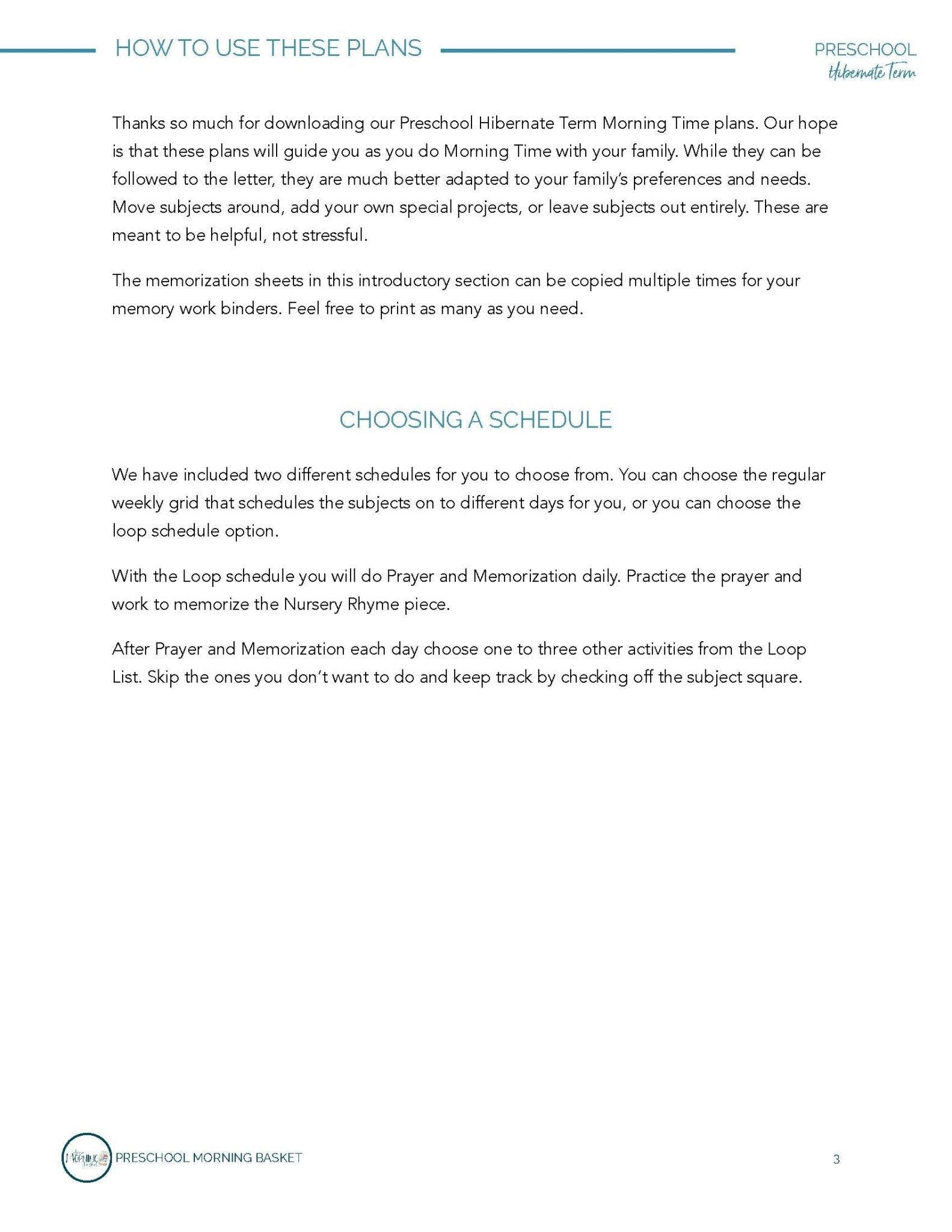 Hibernate Term: Early Learner Morning Time Plans - Homeschool Better Together