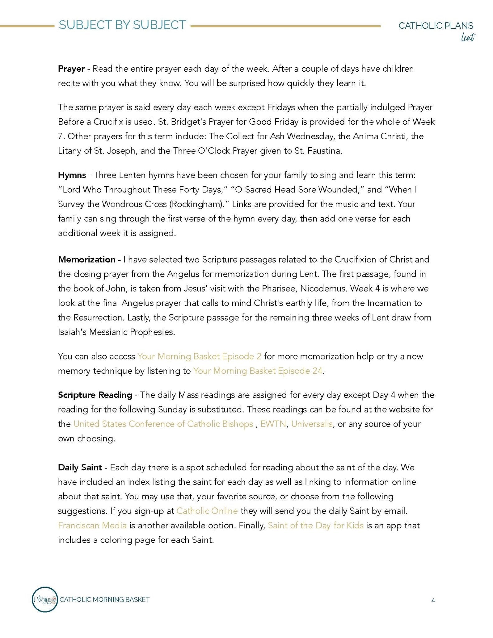 Lent Morning Time Plans - Homeschool Better Together