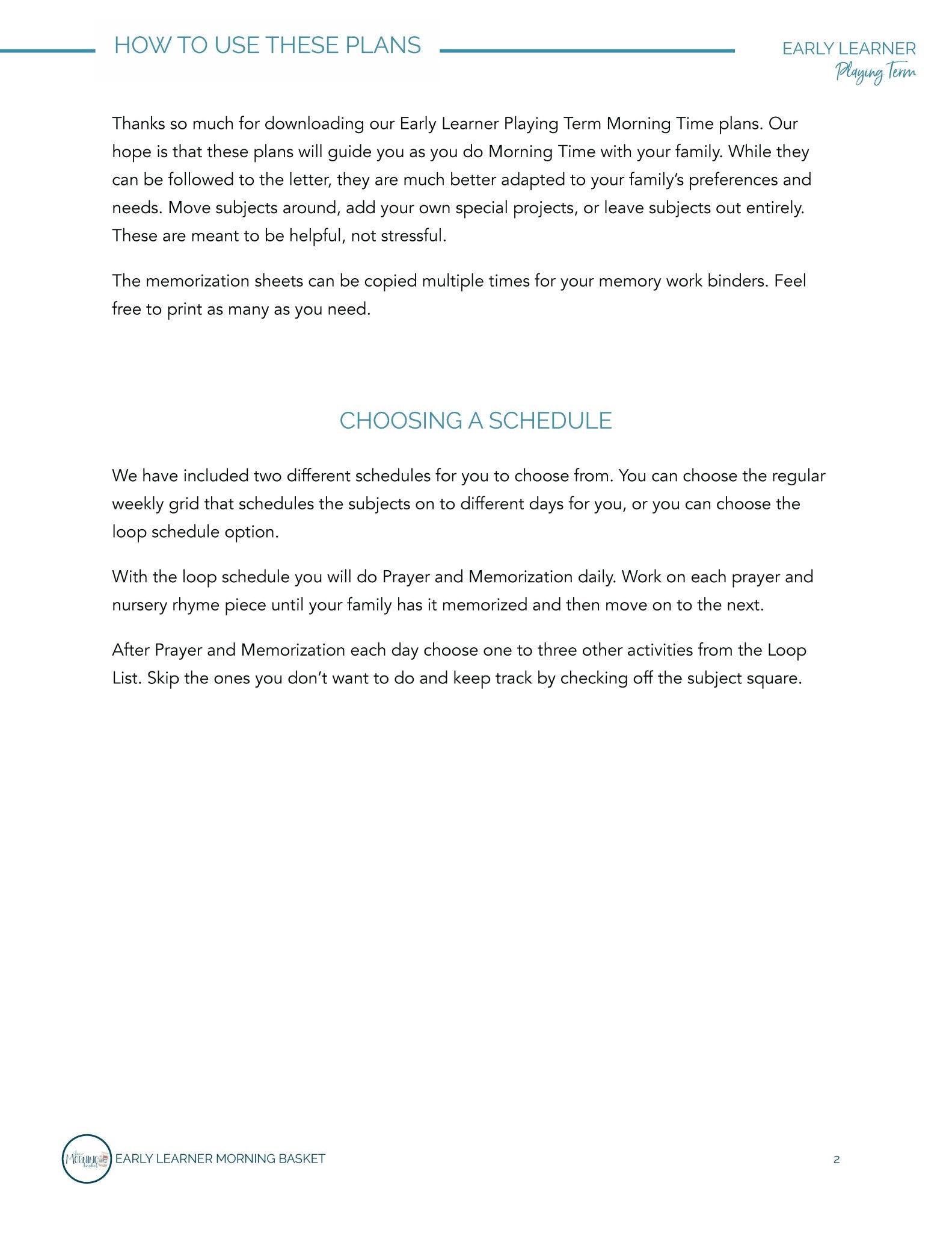 Playing Term: Early Learner Morning Time Plans - Homeschool Better Together