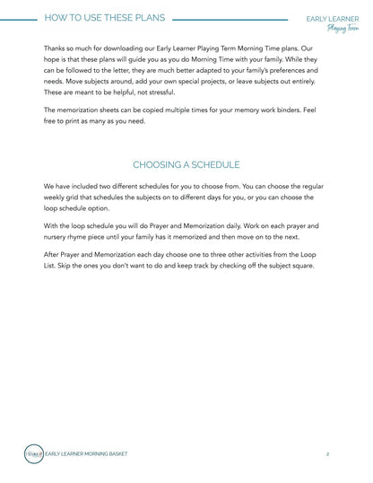 Playing Term: Early Learner Morning Time Plans - Homeschool Better Together