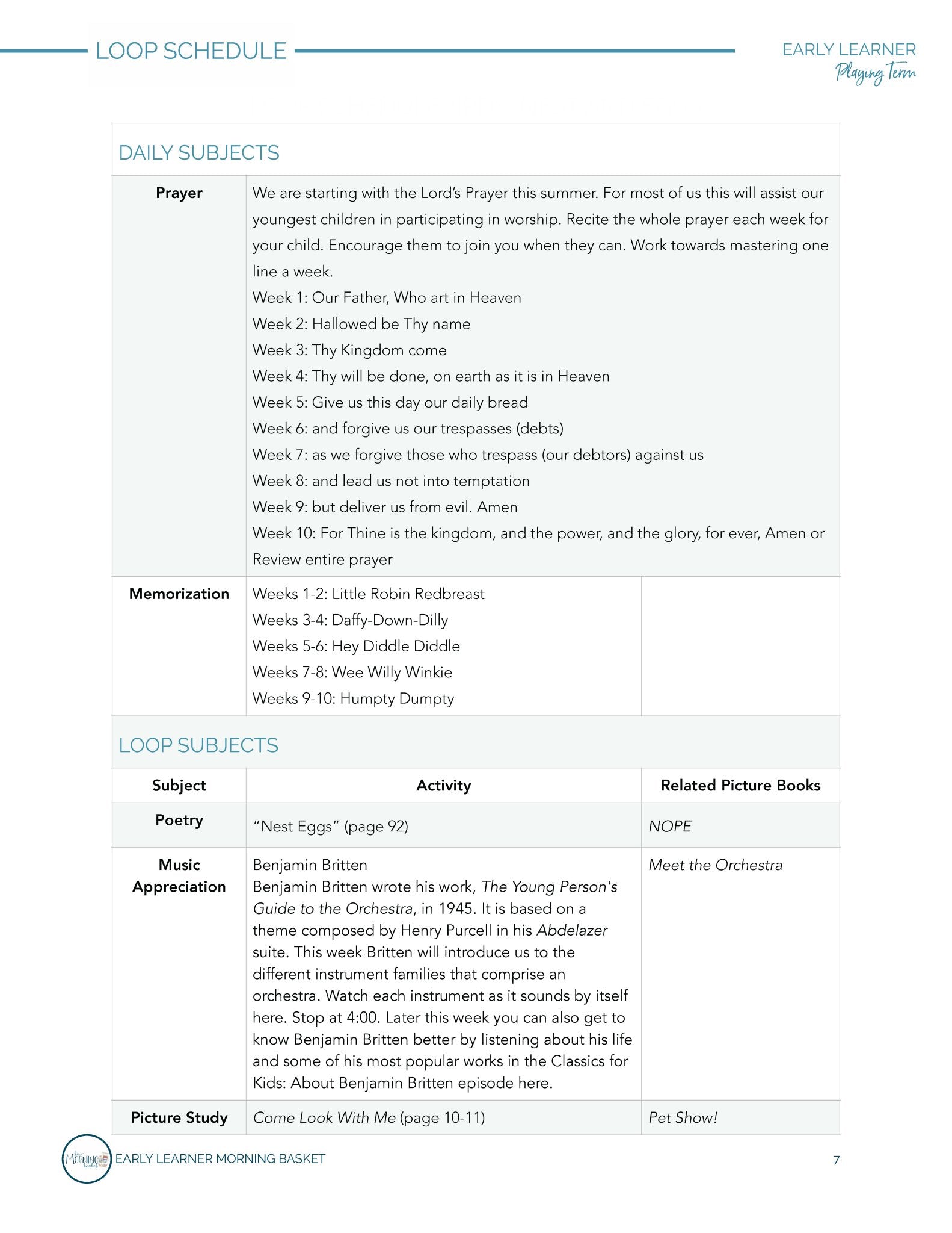 Playing Term: Early Learner Morning Time Plans - Homeschool Better Together