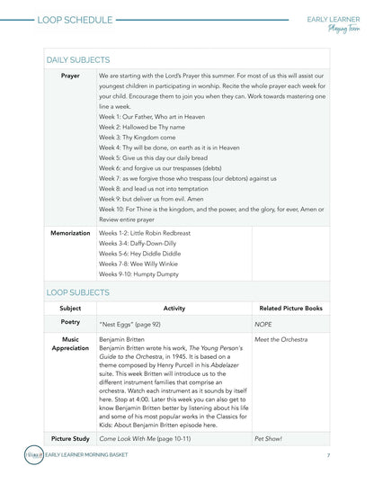 Playing Term: Early Learner Morning Time Plans - Homeschool Better Together