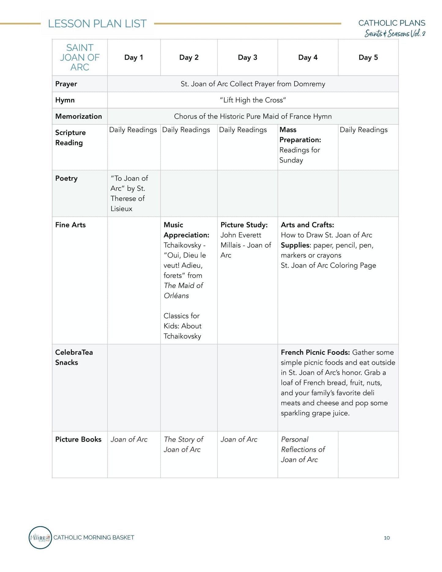 Saints and Seasons Morning Time Plans Vol. 2 - Homeschool Better Together