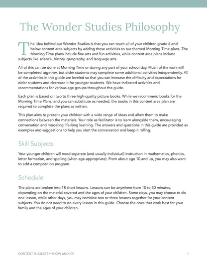 Snow and Ice Wonder Studies - Homeschool Better Together