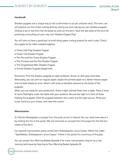 Spring 3.0 Morning Time Plans - Homeschool Better Together