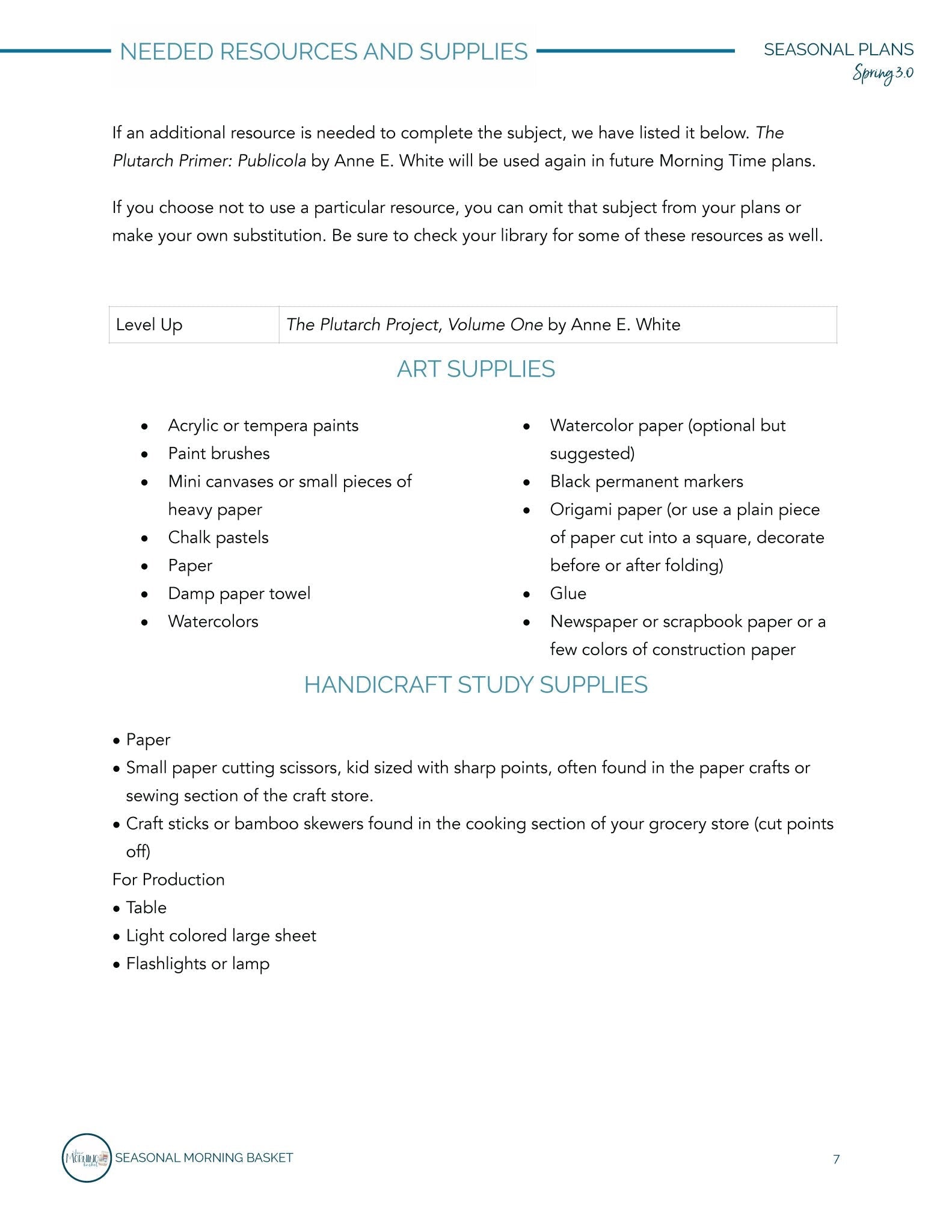 Spring 3.0 Morning Time Plans - Homeschool Better Together