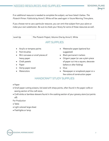Spring 3.0 Morning Time Plans - Homeschool Better Together